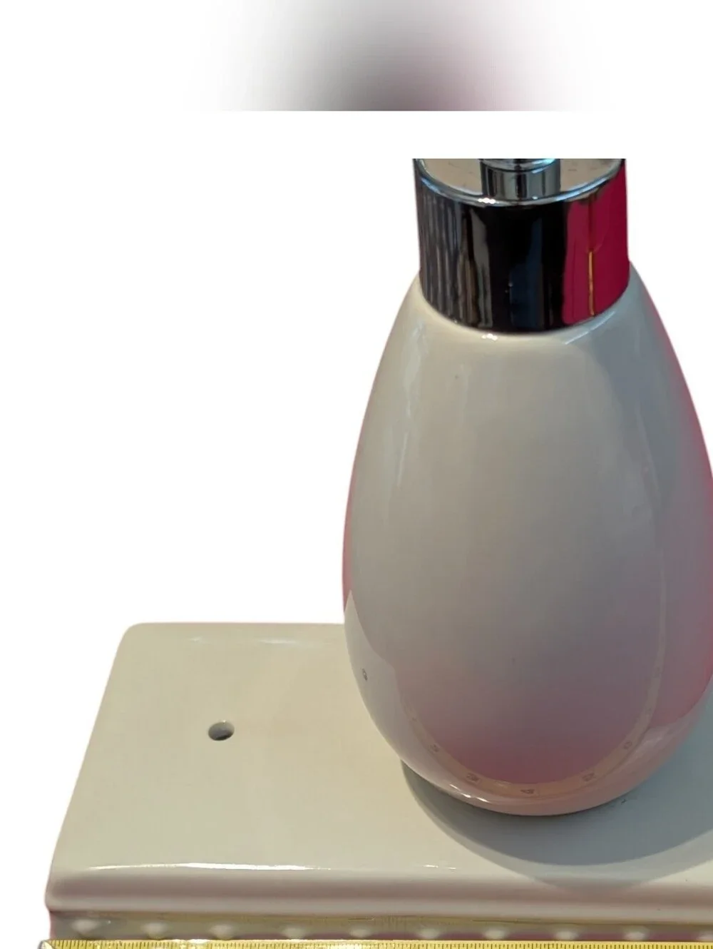 Nora Fleming Pearl Dot Soap Dispenser Ivory Ceramic Retired